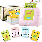 Електронні картки 224 слова, що говорять для вивчення англійської мови, інтерактивний планшет для дітей кишеньковий алфавіт Рожеви, фото 2