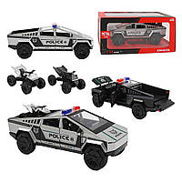 Машинка металопластикова Поліція (2 види, звуки, підсвічування, масштаб 1:24, відчиняються двері та капот, квадроцикл) A 2469