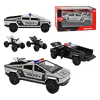 Машинка металопластикова Поліція (2 види, звуки, підсвічування, масштаб 1:24, відчиняються двері та капот, квадроцикл) C 2469