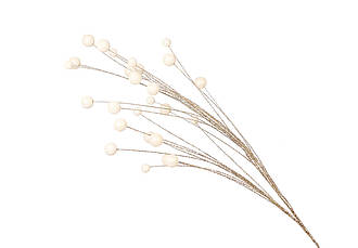 Декоративна гілка з білими ягодами 84см шампань BonaDi 839-958