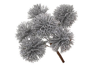 Гілка пучок у глітері срібло 13 см BonaDi 839-999