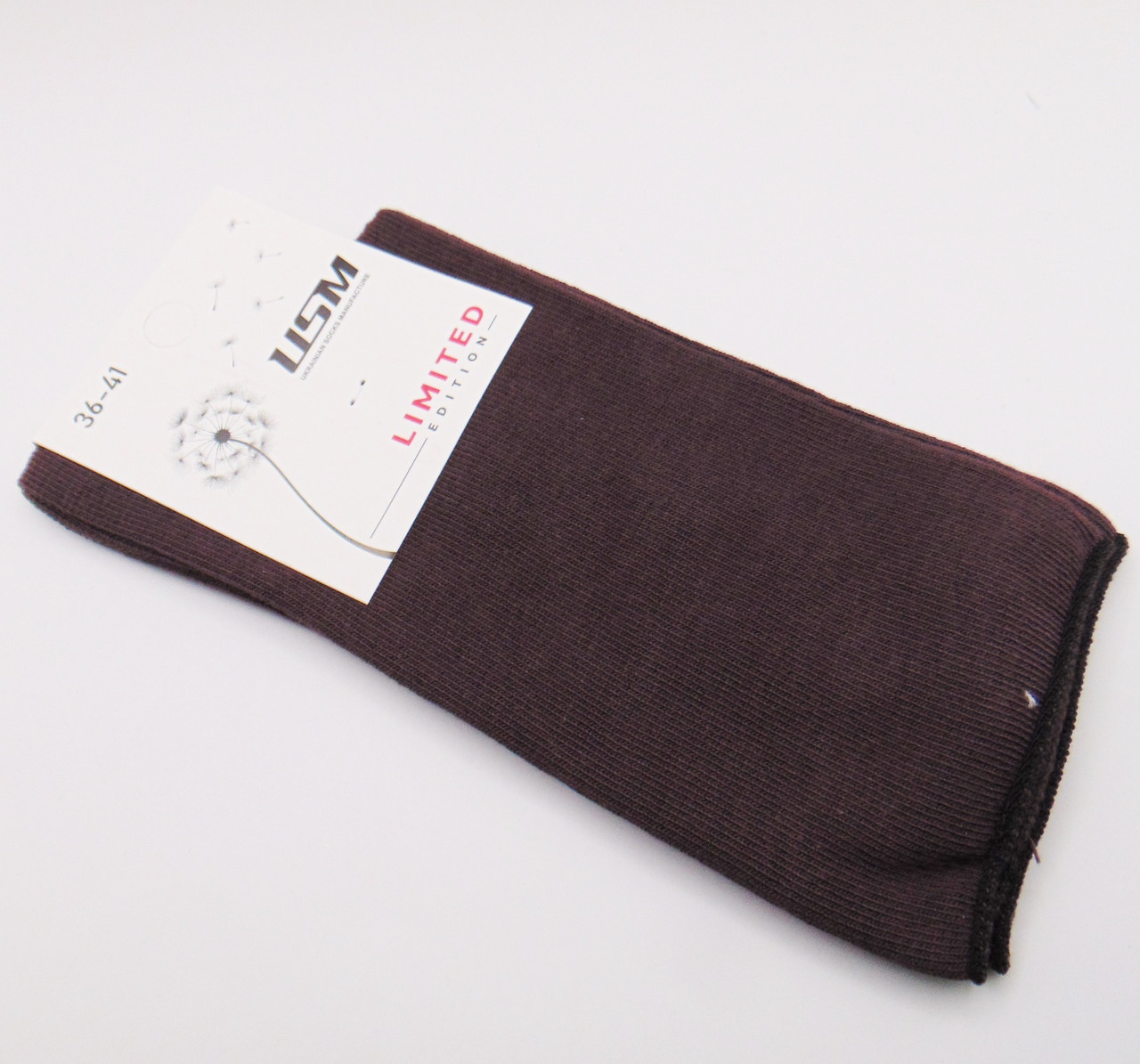 Високі шкарпетки без гумки бавовна 36-41 коричневі USM, фото 1