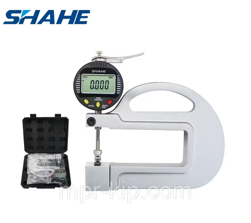 Товщиномір цифровий Shahe 5335-10 з роликом для безперервного вимірювання, діапазон 0-10 мм, дискретність 0,001 мм, фото 1