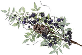 Гілка із листя з ягодами чорниці 64 см BonaDi 903-508