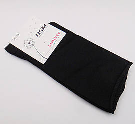 Високі шкарпетки без гумки бавовна 36-41 чорні USM