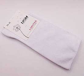 Високі шкарпетки без гумки бавовна 36-41 білі USM