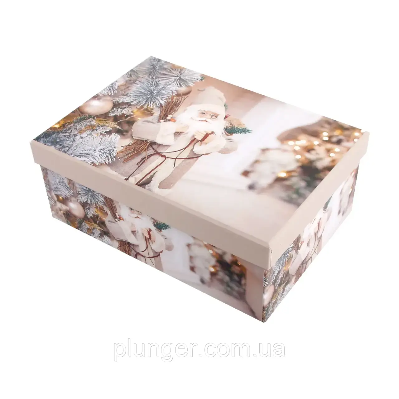 Коробка подарункова «Лісовий санта» 27см*20см*11.5см, фото 1