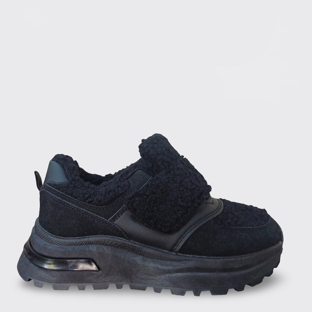 Кросівки жіночі зимові чорні (M226), фото 1