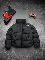 Чоловіча жіноча зимова куртка пуховик The North Face оверсайз до -30*С ТНФ унісекс чорна (C)