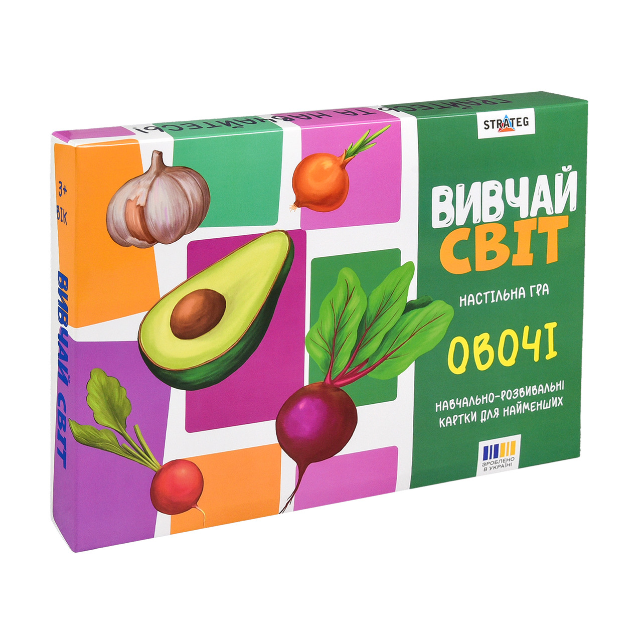 Настільна гра Навчальні картки Strateg "Вивчай світ. Овочі" (30803), фото 1