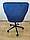 Крісло на колесах HR550K, велюр, синє, база черная, фото 8