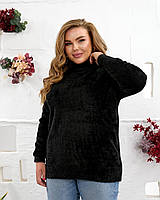 Теплий жіночий светр ангора софт великого розміру, стильний базовий светр батал 48–70