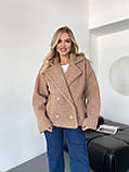 Демісезонна бежева жіноча куртка/шубка "Тедді" з підкладкою, фото 2