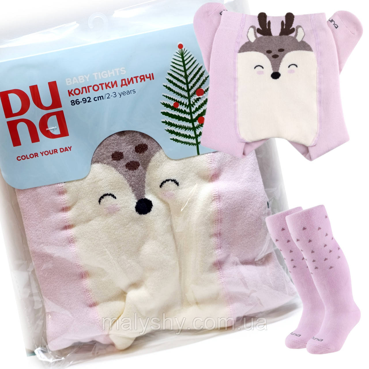 Колготки дитячі зимові махрові 86-92 ТМ "Дюна" (колготи дитячі махрові) / Duna / 4944-1989-світло-рожевий, фото 1
