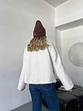 Демісезонна молочна жіноча куртка/шубка "Тедді" з підкладкою, фото 9