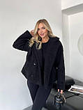 Демісезонна чорна жіноча куртка/шубка "Тедді" з підкладкою, фото 3