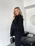 Демісезонна чорна жіноча куртка/шубка "Тедді" з підкладкою, фото 5