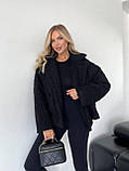 Демісезонна чорна жіноча куртка/шубка "Тедді" з підкладкою, фото 6