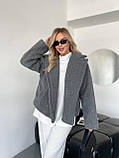 Демісезонна сіра жіноча куртка/шубка "Тедді" з підкладкою, фото 7