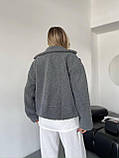 Демісезонна сіра жіноча куртка/шубка "Тедді" з підкладкою, фото 9