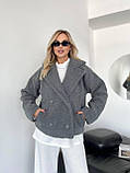 Демісезонна сіра жіноча куртка/шубка "Тедді" з підкладкою, фото 2