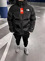 Чоловіча жіноча зимова куртка пуховик The North Face оверсайз до -30*С ТНФ унісекс чорна (C)