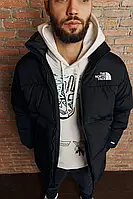 Чоловіча жіноча зимова куртка пуховик The North Face оверсайз до -30*С ТНФ унісекс чорна (C)