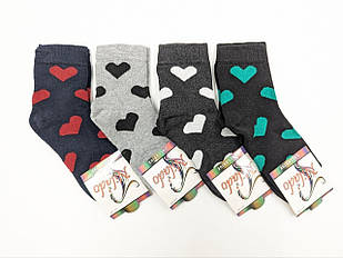 Жіночі шкарпетки махрові Nilado сердечки, розмір 35-38, мікс кольорів 12 пар/уп