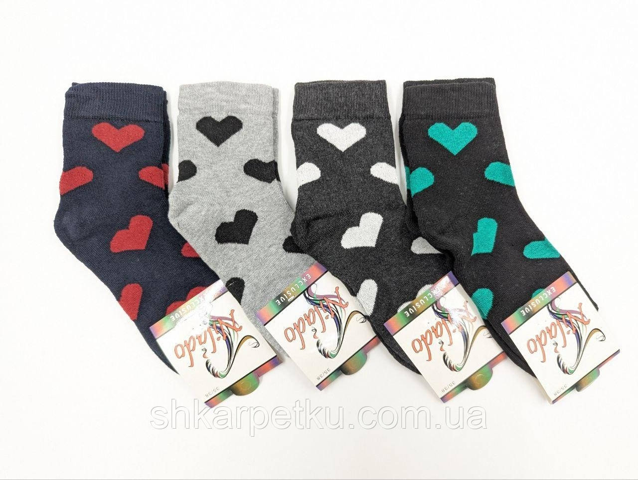 Жіночі шкарпетки махрові Nilado сердечки, розмір 35-38, мікс кольорів 12 пар/уп, фото 1