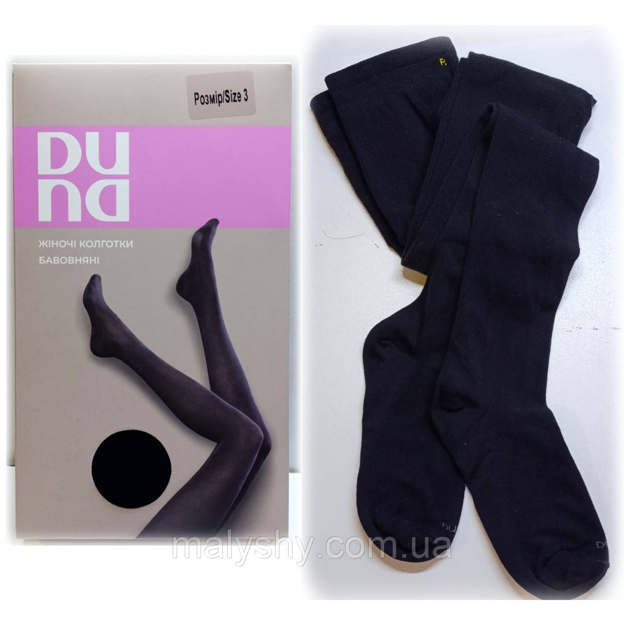 Колготки жіночі демісезонні №3 (зріст 164, стегна 104-108, стопа 23-25) ТМ Duna (Дюна) 3910-1000-чорний, фото 1