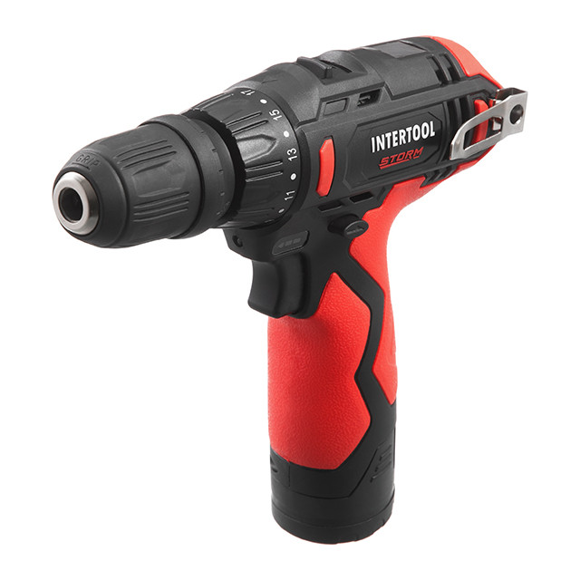 Дриль-шурупокрут акумуляторний, 12 В, 30 Nm, 0-350/0-1300 об/хв, патрон 0,8-10 мм, 2,0 Аг, знімний патрон INTERTOOL WT-0318, фото 1
