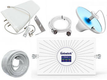 4G/3G/GSM репітер Lintratek AA23-GDW 900/1800/2100 МГц (комплект 10x5 dBi)