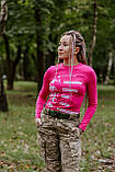 Жіночий тактичний лонгслів з принтом MARCH, футболка для медика ЗСУ, для інструктора тактичної медицини Стохід Рожева, фото 2