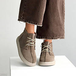 Дизайнерські черевики дезерти натуральна замша колір капучино 38