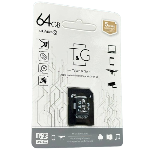 Карта пам'яті micro SD T&G 64Gb, фото 1