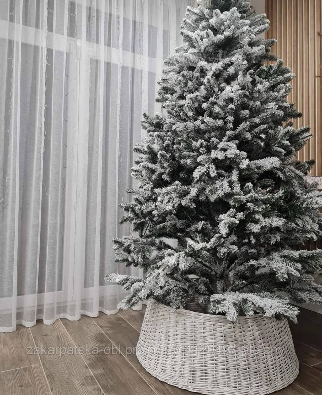 Кошик під ялинку у білому кольорі D-80см, фото 1