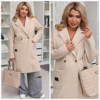 Женское пальто букле больших размеров