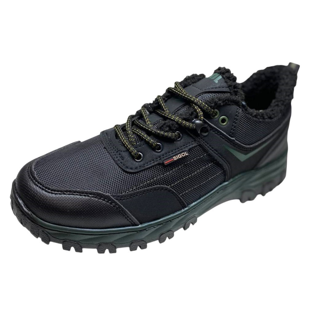 Кросівки чоловічі чорні утеплені хутром, фото 1