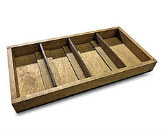 Підставка під макаруни з дерева на 4 рядки з пересувними перегородками, 18х34х3 см