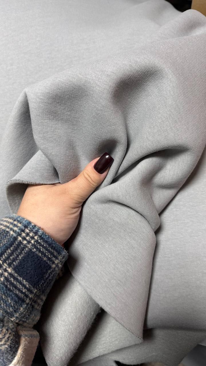 Тринитка начіс, колір сірий, щільність 340 г/м, фото 1