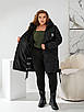 Тепла зимова жіноча куртка з капюшоном на блискавці великого розміру, фото 8