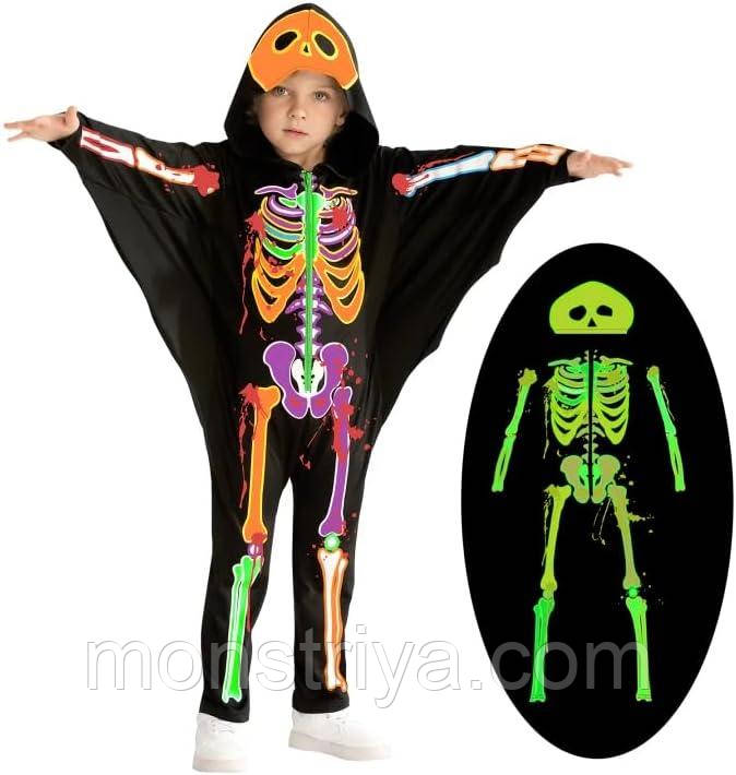 Костюм скелета, що світиться в темряві на 6-8 років