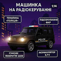 Машинка на радіокеруванні Поліція LM258-201 чорна — позашляховик 1:14 з підсвічуванням, акумулятором 3.7V, пульт 27 MHz, фото 8
