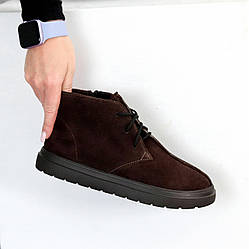 Дизайнерські черевики дезерти натуральна замша колір Шоколад