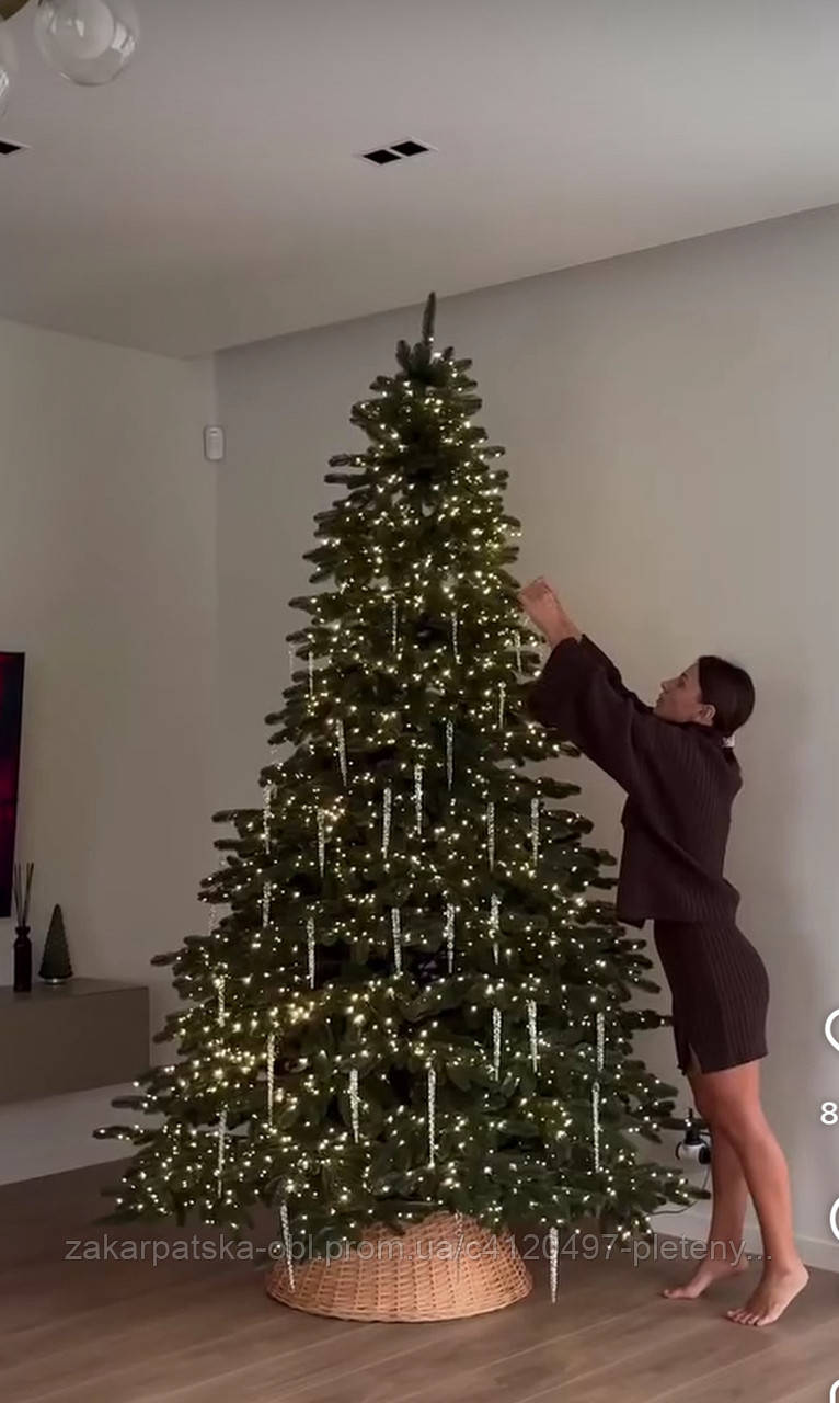 Кошик під ялинку із природної лози D-80см, фото 1