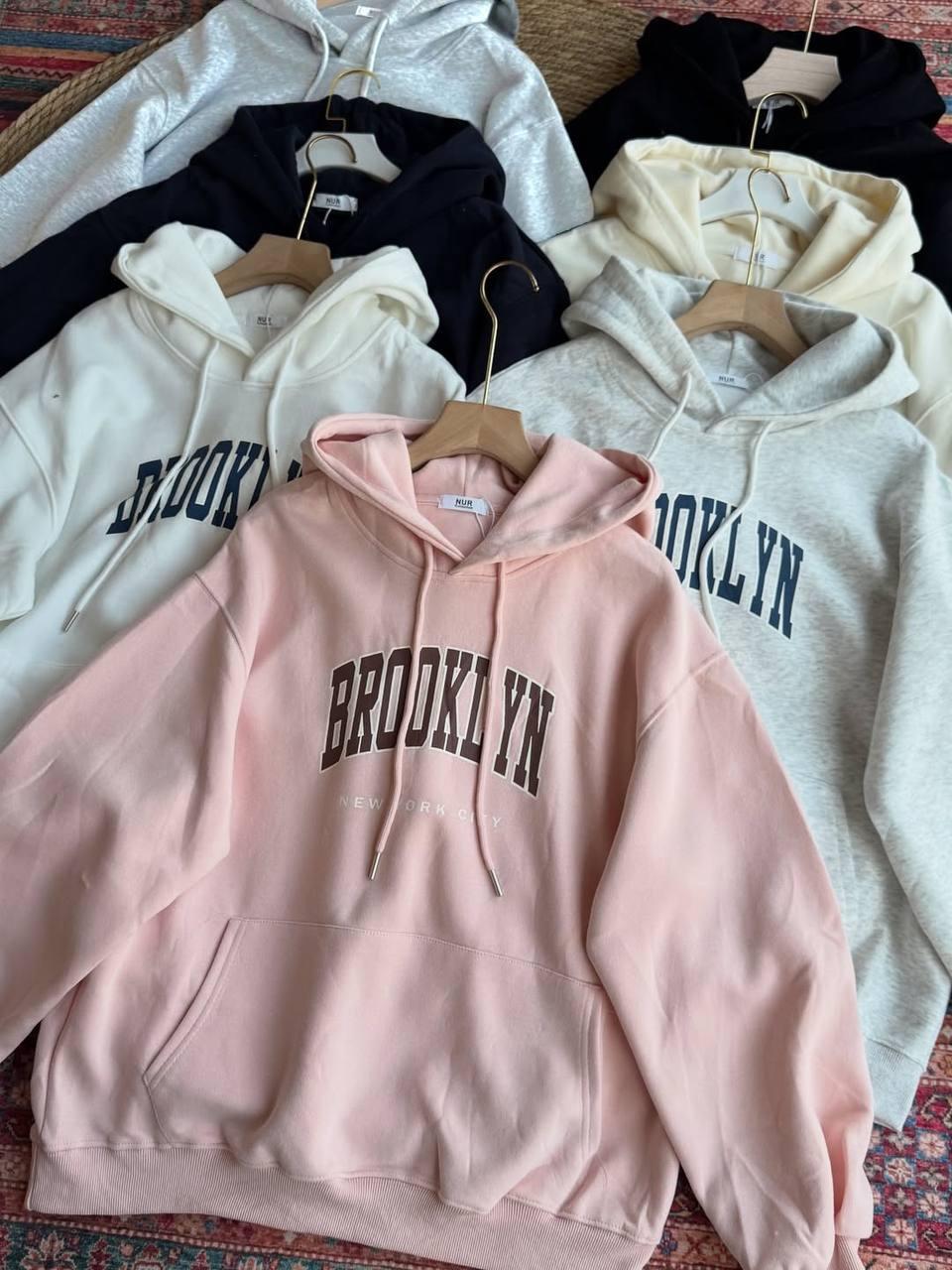 Худі жіноче утеплене Модель: 817-255 Колір: Чорний, меланж, молоко, пудра, фото 1