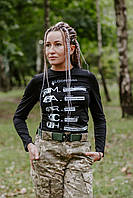 Жіночий лонгслів MARCH чорний – тактична футболка для медика ЗСУ / такмед інструктора