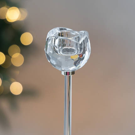 Набір із 3 підсвічників Сяюча Троянда, 32*27*22см, діаметр 4.5 см, скло, метал (9285-005), фото 2