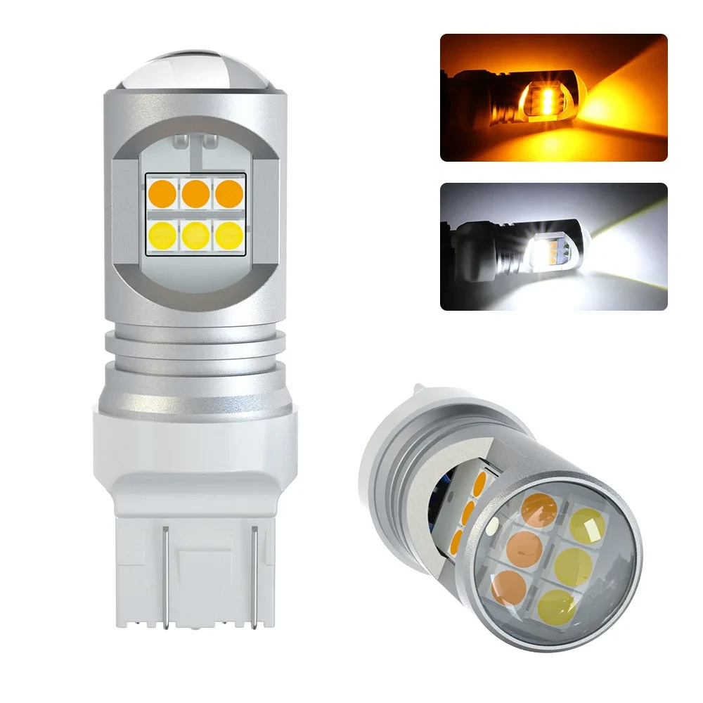 Жовто-біла 7443 t20 двоколірна автолампа, фото 1