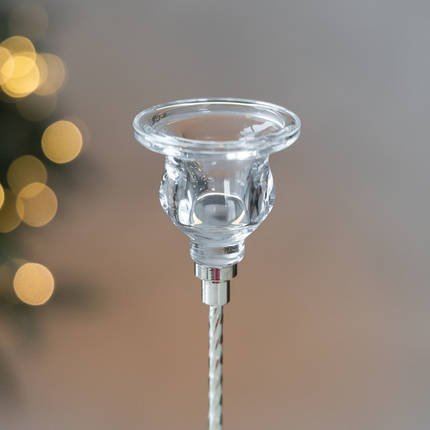 Набір із 4 підсвічників Вечірня мелодія, 16*18*24*28 м, діаметр 5.5 см, скло, метал (9285-002), фото 2